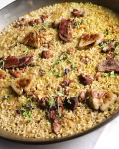 Arroz de pato azulón al oporto con su magret y foie de restaurante El Foro